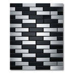 Modern Black White Brick Area Rug