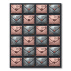 Rose Gold Slate Heart Envelopes Stamp Rug