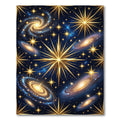 Golden Cosmic Starry Galaxy Celestial Rug