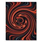 Fiery Burnt Orange Abstract Swirl Vortex Rug