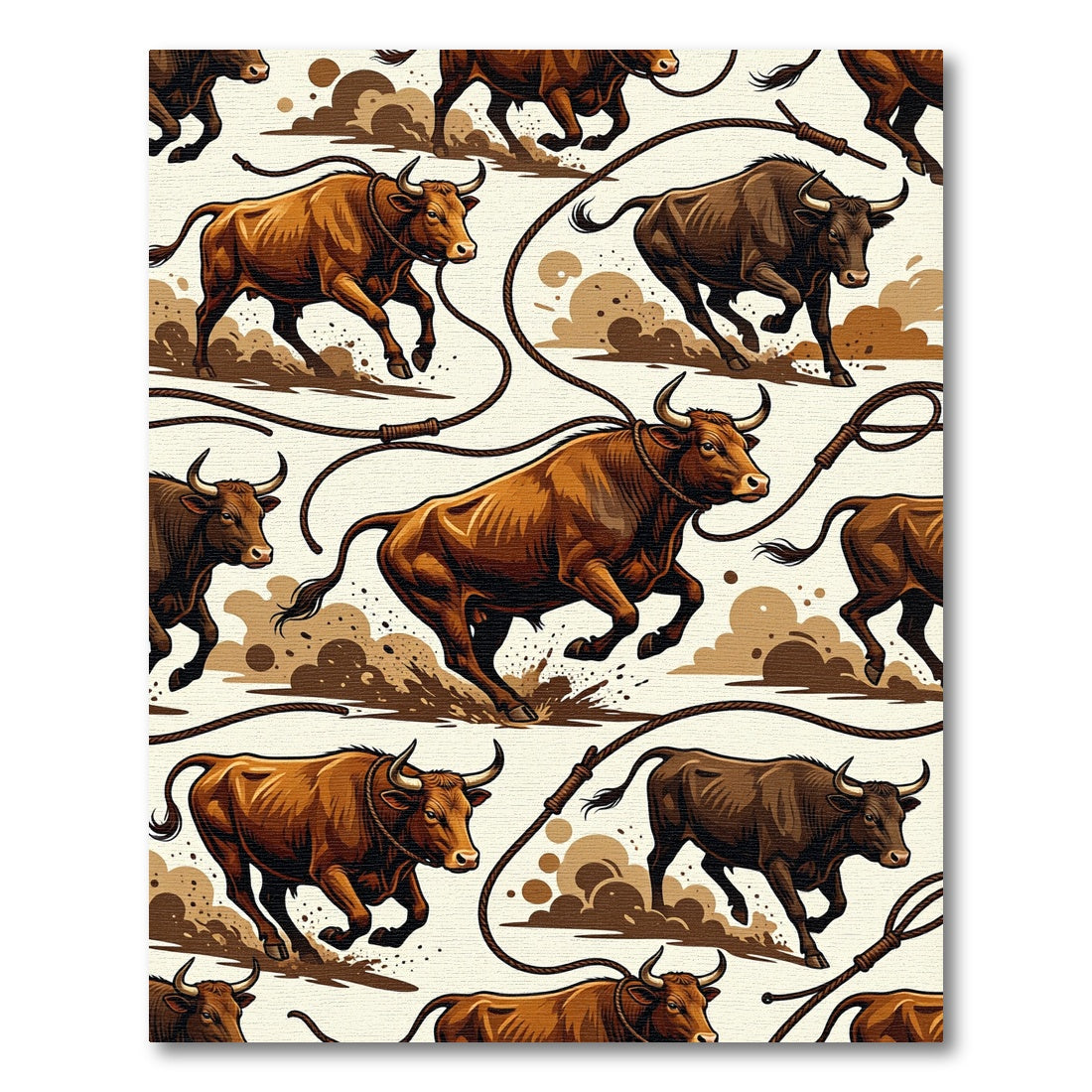 Vintage Lasso Running Bull Earthy Rug