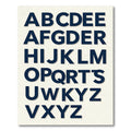 Bold Navy Typography Alphabet Wall Art Rug