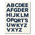 Bold Navy Typography Alphabet Wall Art Rug