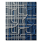 Modern Blue and Gray Geometric Intertwining Lines Rug
