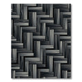 Modern Monochrome Charcoal Interlocking Plank Rug