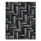 Modern Monochrome Charcoal Interlocking Plank Rug