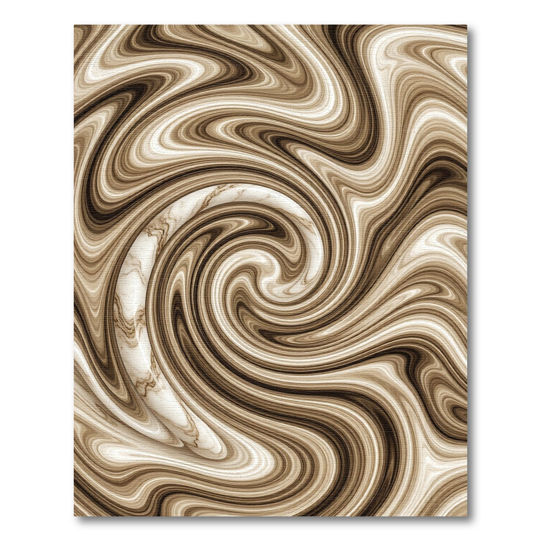 Brown Marble Swirl Abstraction Rug