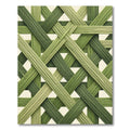 Olive Green Geometric Interwoven Lattice Rug