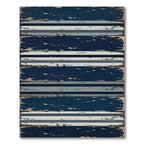 Distressed Navy and Gray Horizontal Stripe Rug
