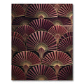 Art Deco Crimson Fan Medallion Rug