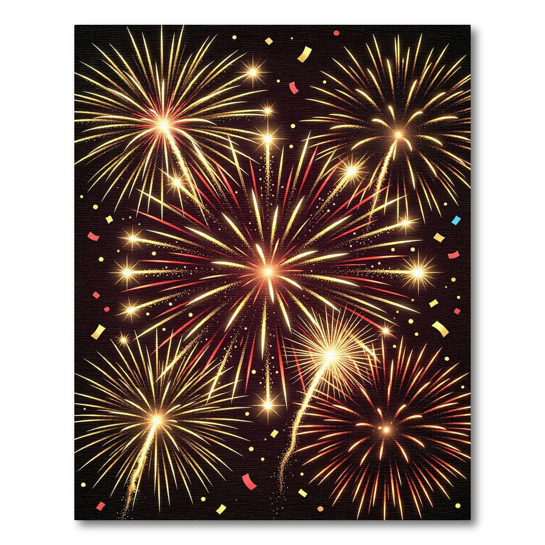 Golden Red Firework Burst Rug