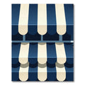 Navy and Cream Vertical Stripe Rug