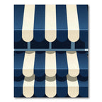 Navy and Cream Vertical Stripe Rug