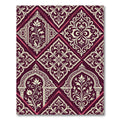 Damask Burgundy Cream Ornate Geometric Lattice Rug