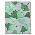 Green Ginkgo Leaf Pattern Rug