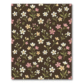 Brown Floral Garden Blossom Arrangement Rug