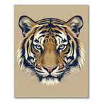 Majestic Symmetrical Orange Tiger Portrait Rug