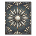 Gilded Starburst Medallion Slate Art Rug