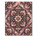 Elegant Blush Floral Damask Medallion Rug