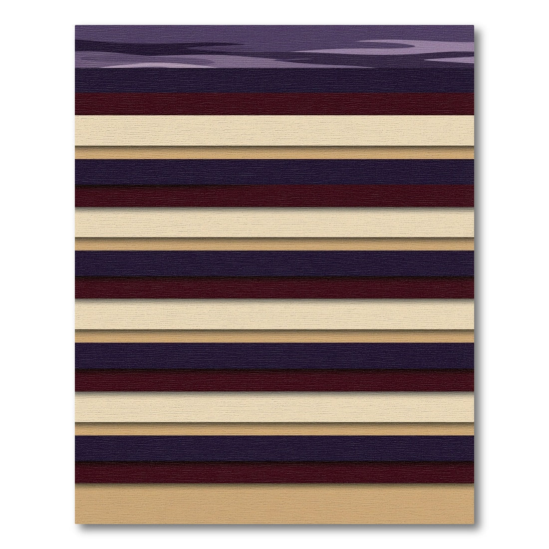 Deep Plum Cream Striped Composition Rug