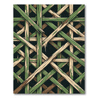 Rustic Green Wood Lattice Rug