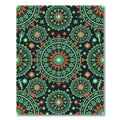 Emerald Orange Mandala Medallion Layered Rug
