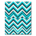 Aqua Teal Chevron Layered Rug