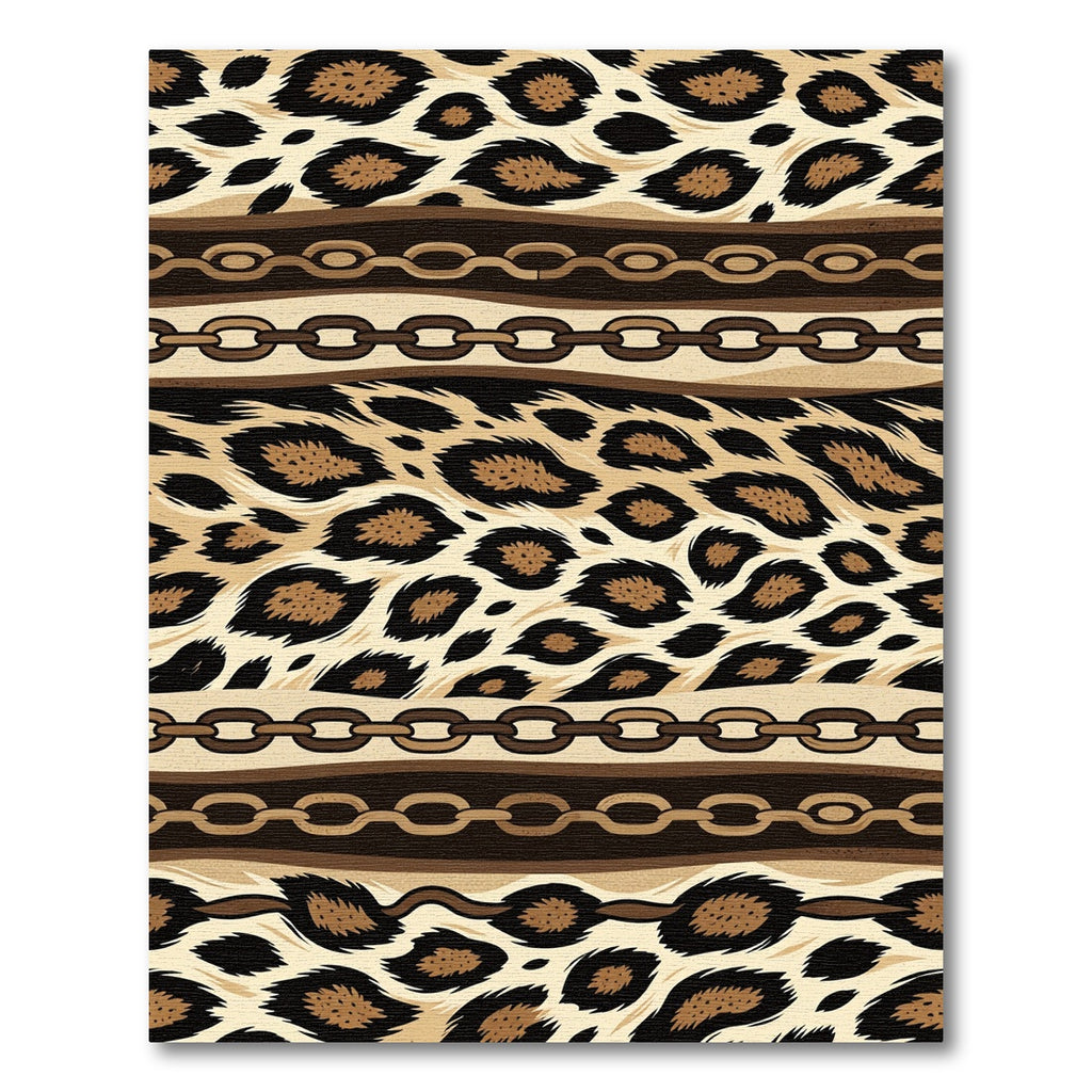 Leopard Spot and Chain Link Stripe Rug