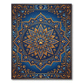 Golden Paw Medallion Navy Floral Art Rug