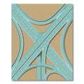 Geometric Teal Highway Intersection Graphic Rug