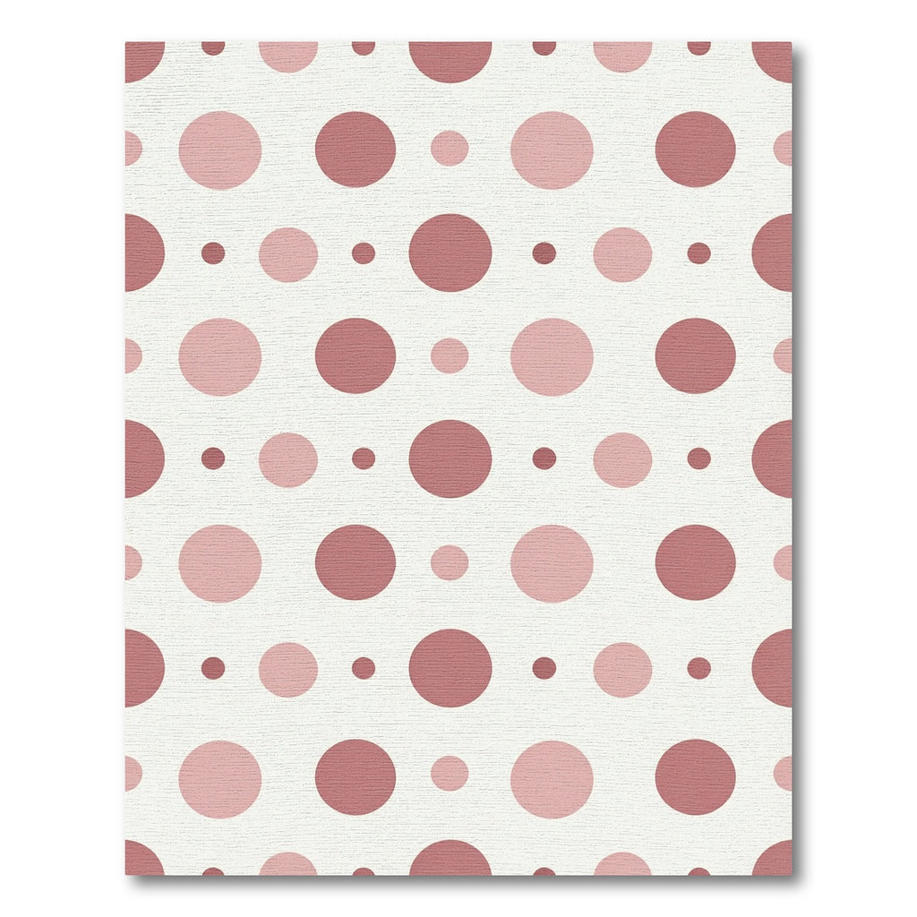 Dusty Rose Polka Dot Composition Rug