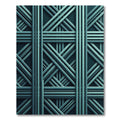 Teal Intersecting Linear Geometric Rug