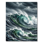 Dramatic Stormy Deep Sea Wave Rug