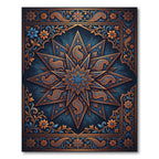 Ornate Teal and Gold Paisley Star Rug