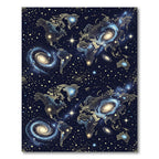 Cosmic World Galaxy Map Rug