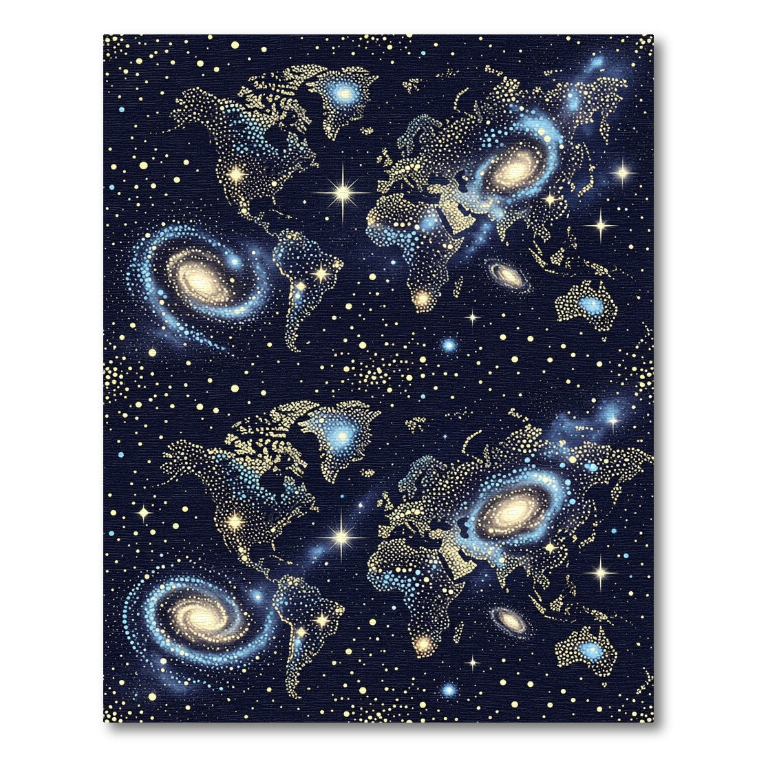Cosmic World Galaxy Map Rug