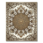 Ornate Gold Filigree Mandala Rug