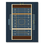 Modern Blue Grid Football Field Rug
