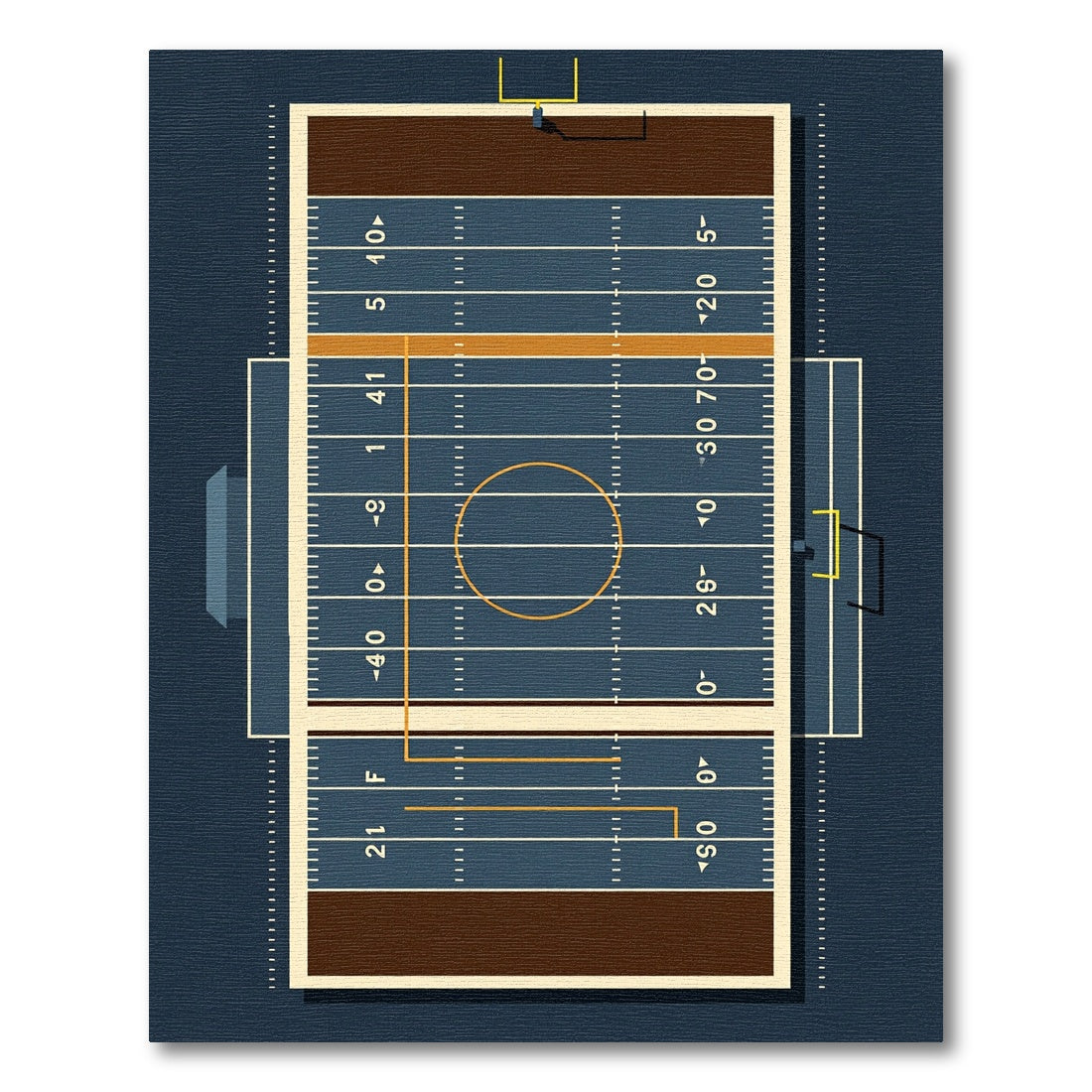 Modern Blue Grid Football Field Rug