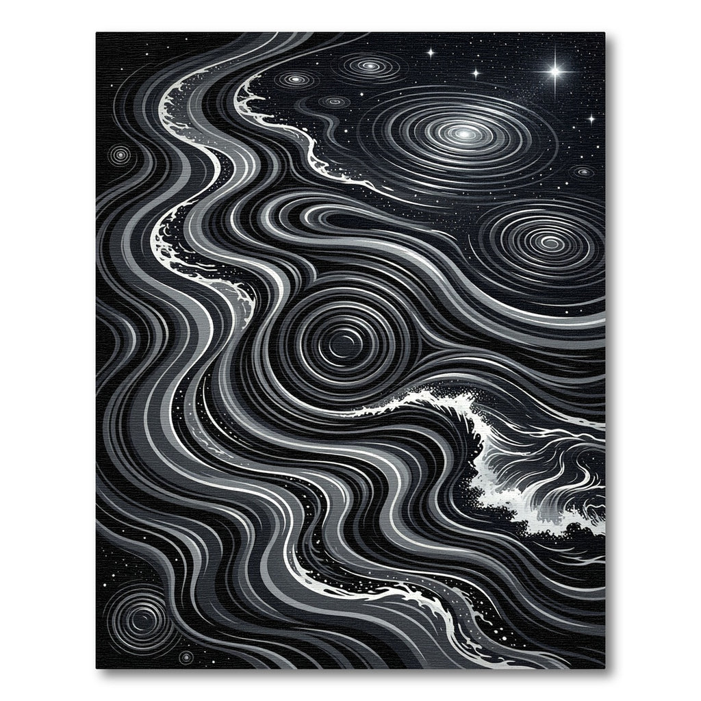Monochromatic Swirl Galaxy Wave Rug