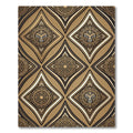 Golden Tribal Face Diamond Pattern Rug