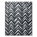 Silver Metallic Chevron Geometric Rug