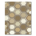 Earthy Hexagon Geometric Overlay Rug