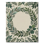 Verdant Forest Green Leafy Garland Rug