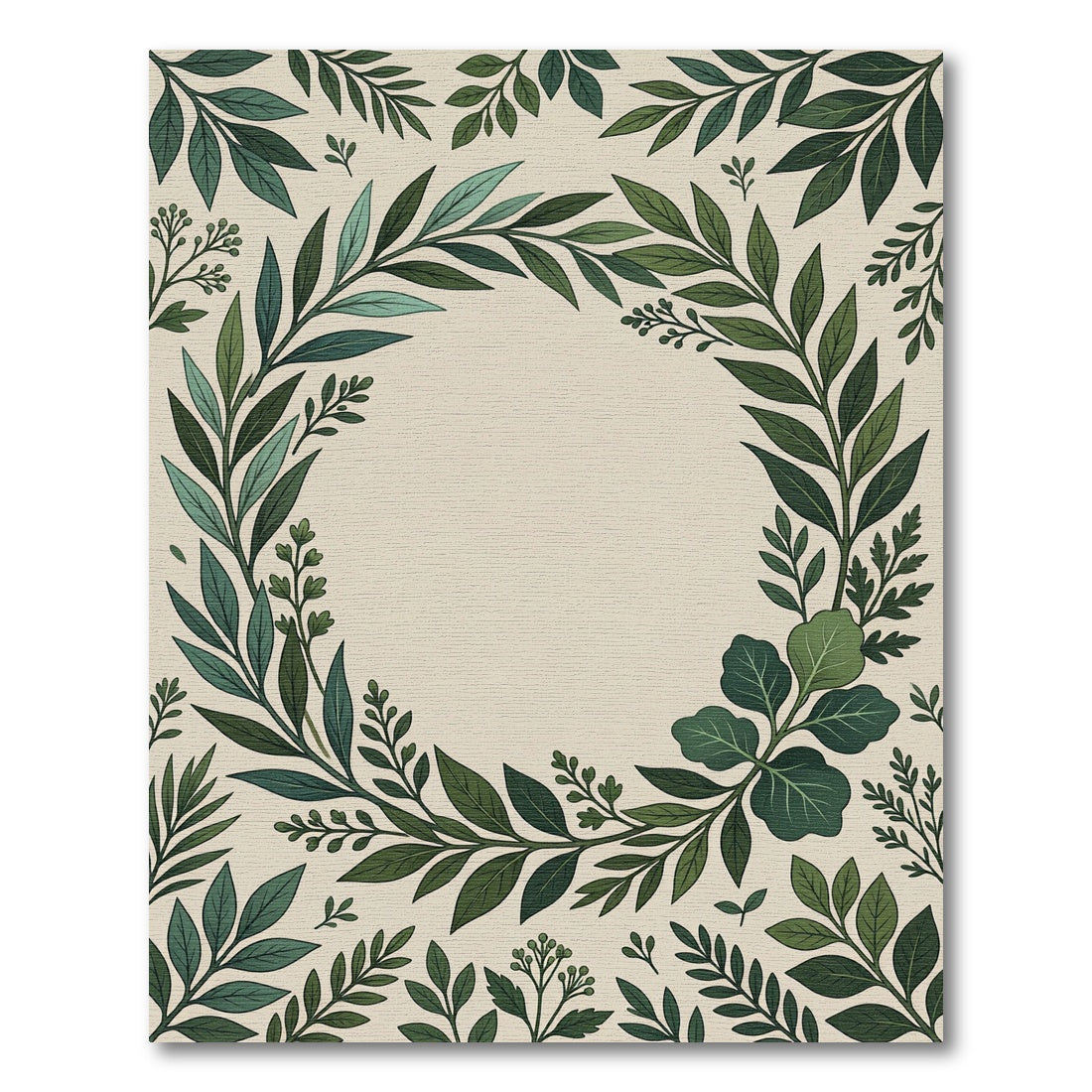 Verdant Forest Green Leafy Garland Rug