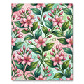 Watercolor Pink Meadow Floral Vines Rug