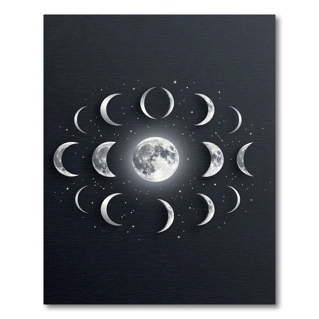 Ethereal Celestial Moon Phase Monochrome Rug