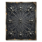 Gothic Spider Web Monochromatic Silver Art Rug