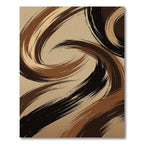 Modern Bronze Abstract Swirl Rug