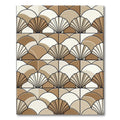 Art Deco Neutral Shell Geometric Rug